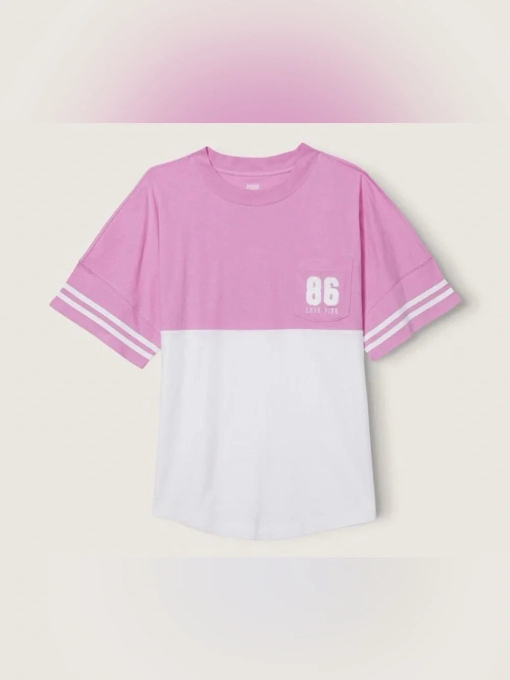 Victoria's Secret PINK Cotton Oversized Pocket Tee Shirt~ Size: Large